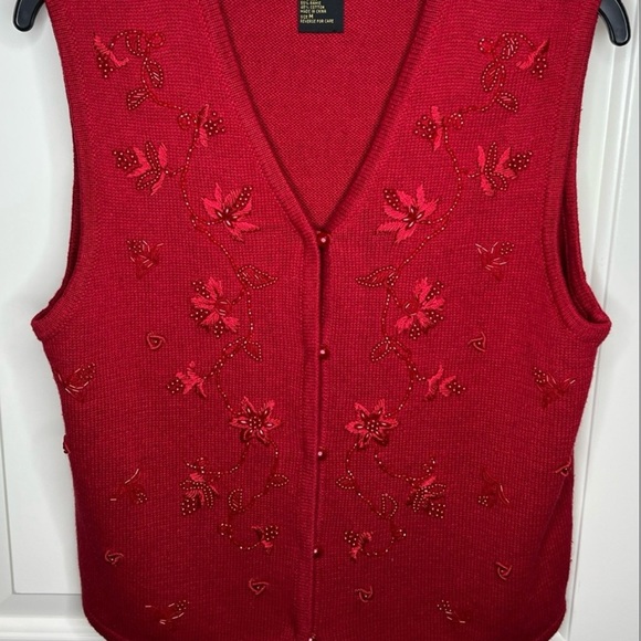 Beaded Christmas Vest Size Medium - Picture 1 of 3